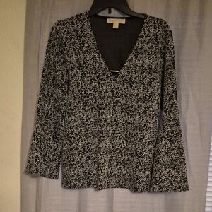 Michael Kors Black and Gray Knit Top